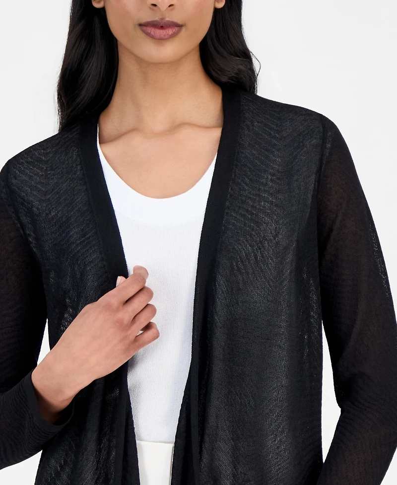 Anne Klein Women's Textured Knit Sheer Cardigan