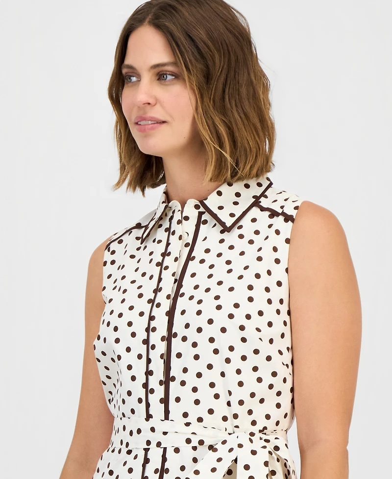Anne Klein Petite Sleeveless Godet Shirt Dress