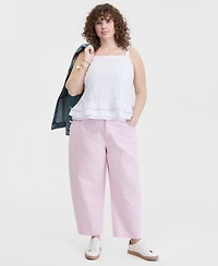 On 34th Trendy Plus Ruffle-Hem Square-Neck Tank, Macy's Exclusive