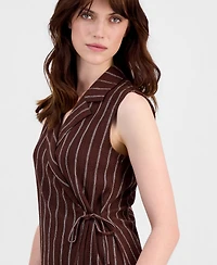 Anne Klein Petite Notched Neck Wrap Top