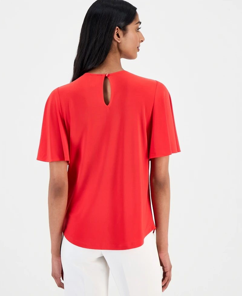 Anne Klein Women's Pleat-Neck Blouse