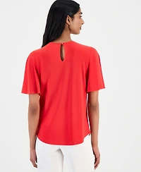 Anne Klein Women's Pleat-Neck Blouse