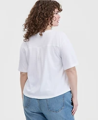 On 34th Trendy Plus Size Dreamscape Applique T-Shirt, Macy's Exclusive