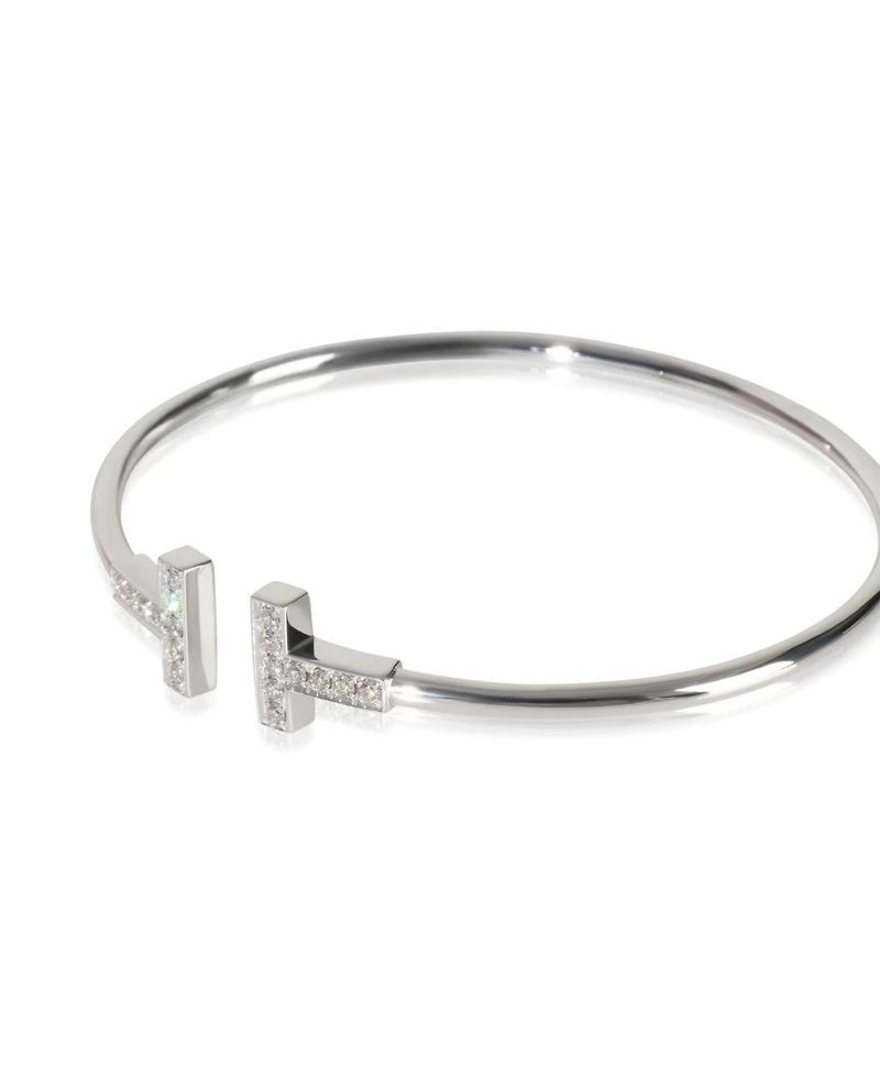Pre-Owned Tiffany & Co White Gold Diamond Tiffany T Wire Bracelet