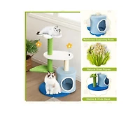 Aostirmotor Cat Tree with Sisal-Covered Scratching Posts, Indoor Tower for Climbing & Exercise