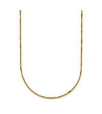 Curata Jewelry Solid 18k Yellow Gold Italian 1.2mm Thin Curb Chain Necklace