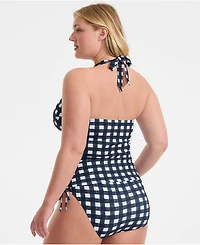 Lands' End Women's Pique Knot Twist Halter Tankini Top