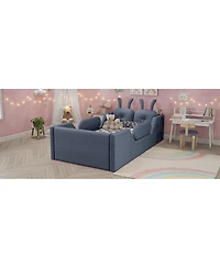 Streamdale Furniture Streamdale Twin Upholstered Platform Bed with Rabbit Cushion & Removable Rails