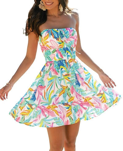 Cupshe Women's Sanctuary Tropical Mini Beach Dress