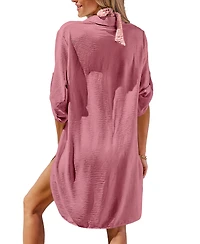 Cupshe Women's Throw It On White Cover-Up Mini Beach Dress