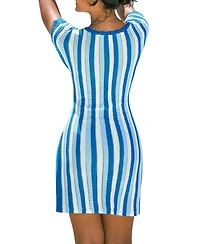 Cupshe Women's Fervor Striped Cover-Up Mini Beach Dress