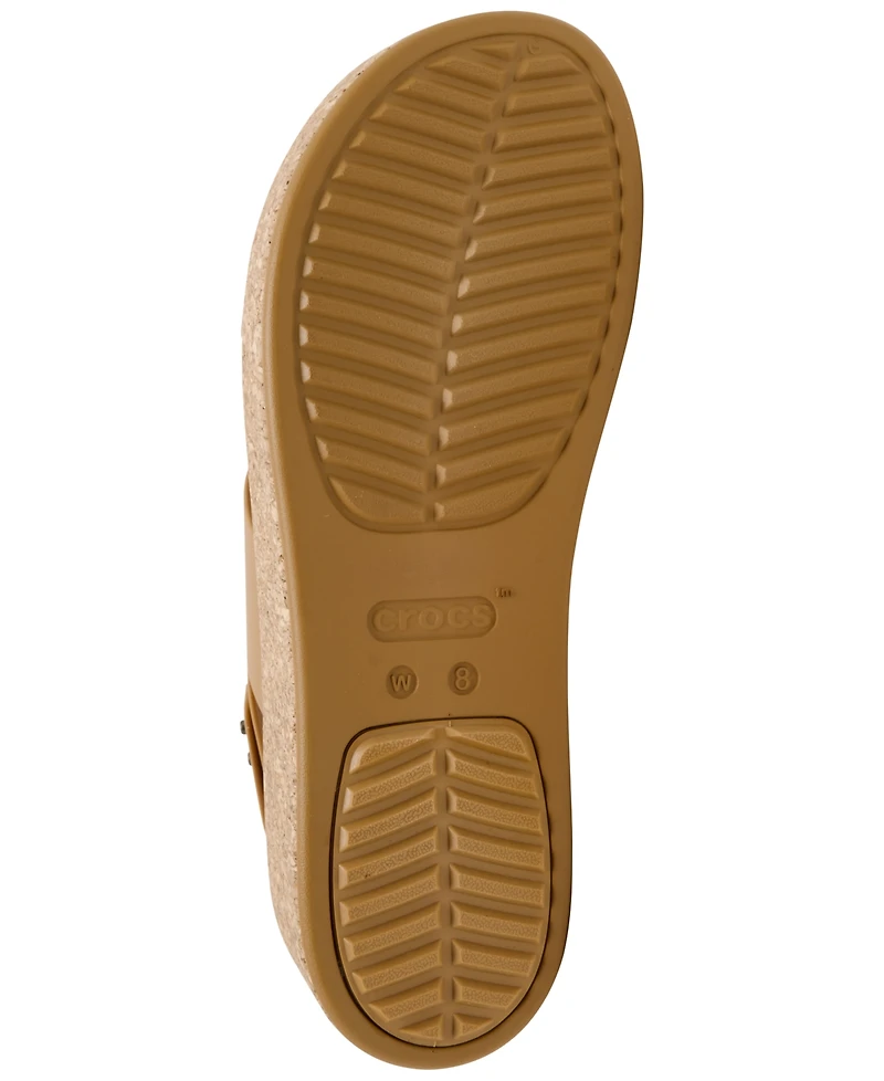 Crocs Women's Brooklyn Cork Low Wedge Sandals from Finish Line