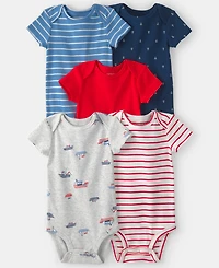 Carter's Baby Boys' Nautical Multipack Bodysuits, 5-Pack