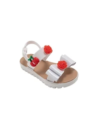 Bebe Toddler Pcu Sandal with Rubber Plastic Cherry and Rose Charm