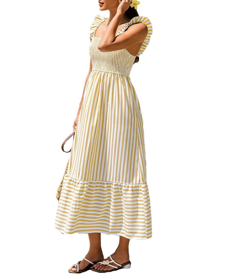 Cupshe Women's Honey Sun Striped Maxi Beach Dress