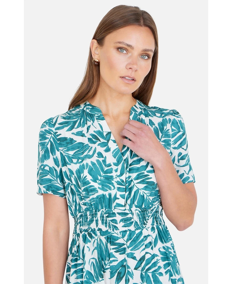 Yumi Women's Leaf Print Mini Dress