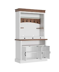 Gaomon 72 Inch Tall Coffee Bar Cabinet, Coffee Nook Station with Led Lights, 6 Hooks, Drawers and Cabinets