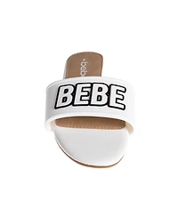 bebe Women's Stylish and Comfortable Fashion Sandal with Rubber Logo