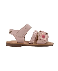 Bebe Big Girls Girl's Fashion Sandals – Dressy Shoes with Braided Detail and Flower Applique