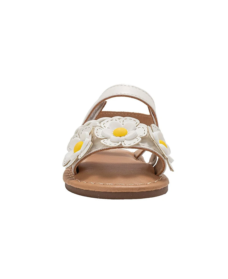 Bebe Big Girls Girl's Fashion Sandals – Dressy Shoes with Braided Detail and Flower Applique