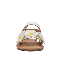 Bebe Big Girls Girl's Fashion Sandals – Dressy Shoes with Braided Detail and Flower Applique