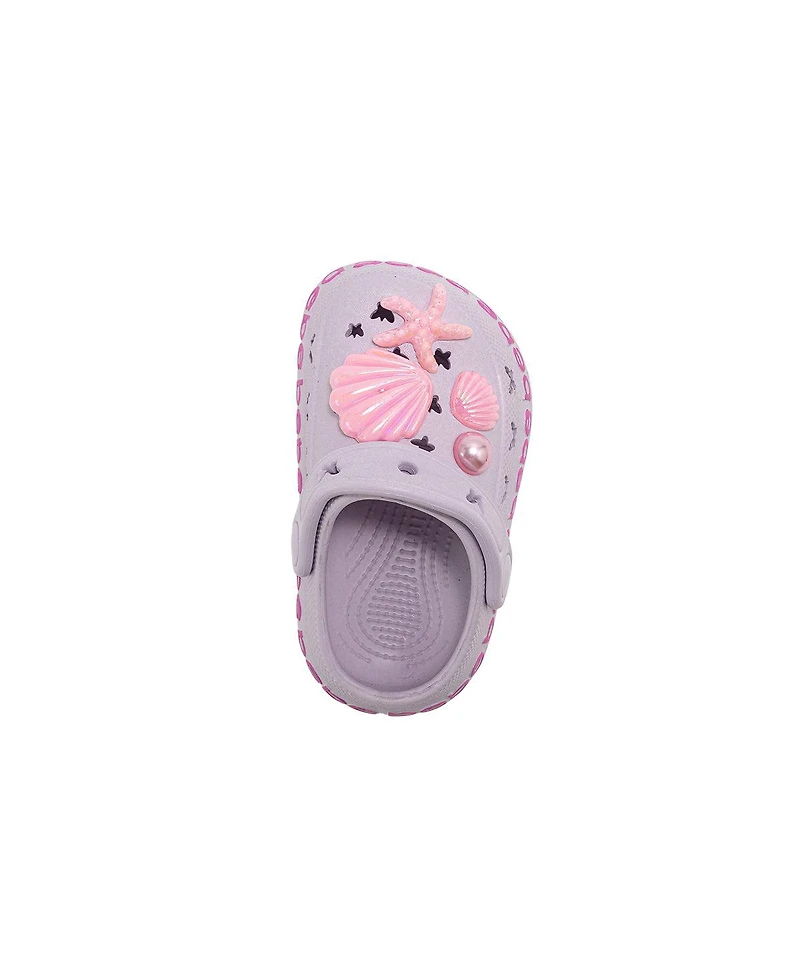 Bebe Little Girls Lightweight Eva Clogs - Slip On Comfy Shoes with Sea Life Charms