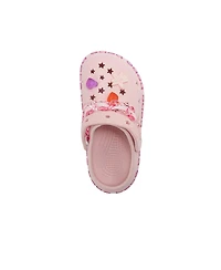 Bebe Little Girls Lightweight Eva Clog with Chain Logo Grosgrain Ribbon and Charms