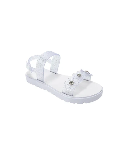 Bebe Girls Pcu sandal with Glitter Flower snd Rs