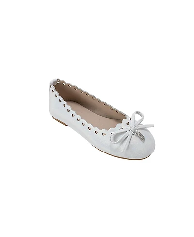Bebe Big Girls Ballet Flat with Puffy Bow and Cherry Charm