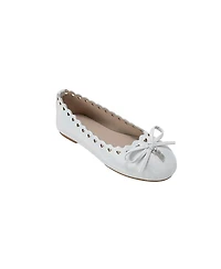 Bebe Big Girls Ballet Flat with Puffy Bow and Cherry Charm