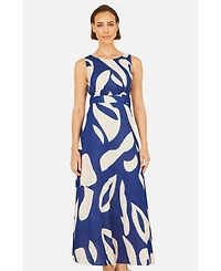 Yumi Women's Cotton Abstract Print Maxi Dress