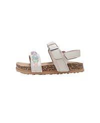 Bebe Little Girls Footbed Sandals - Comfortable Design & Beaded Ankle Strap