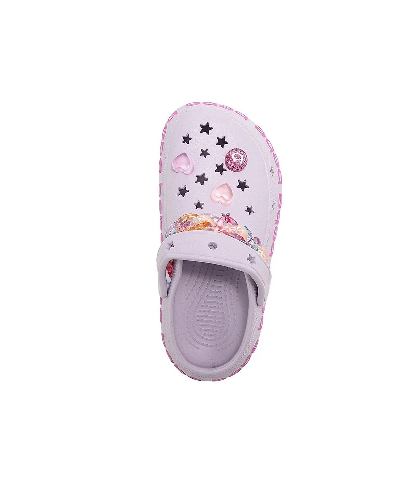 Bebe Little Girls Eva Clog with Chain Logo Grosgrain Ribbon and Charms