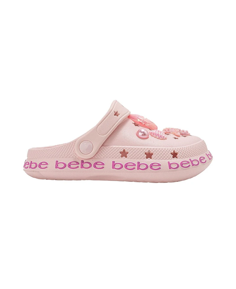 Bebe Big Girls Lightweight Eva Clogs Slip - On Comfy Shoes with Sea Life Charms