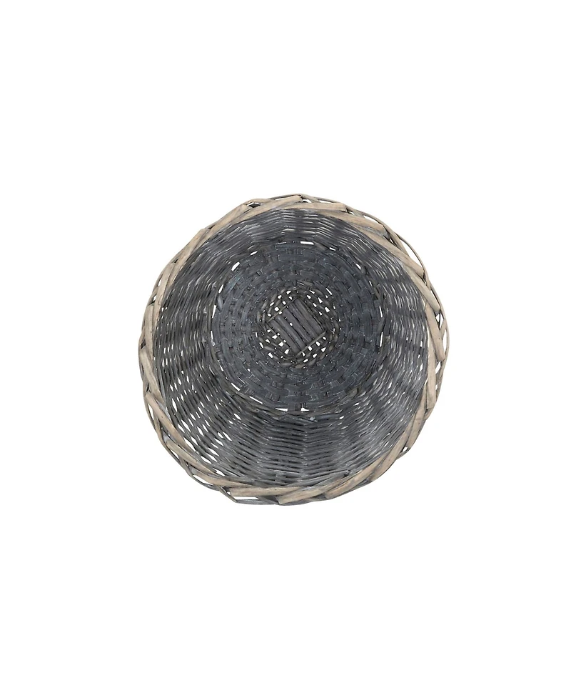 Household Essentials Wicker Waste Basket, Willow Weave Painted Includes Plastic Liner