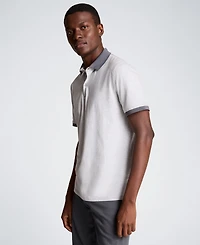 Kenneth Cole Men's Solid Button Placket Polo Shirt