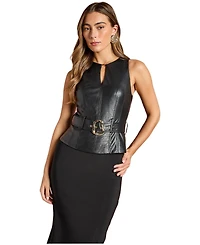 Coast Women's Pu Bodice Pencil Midi Dress