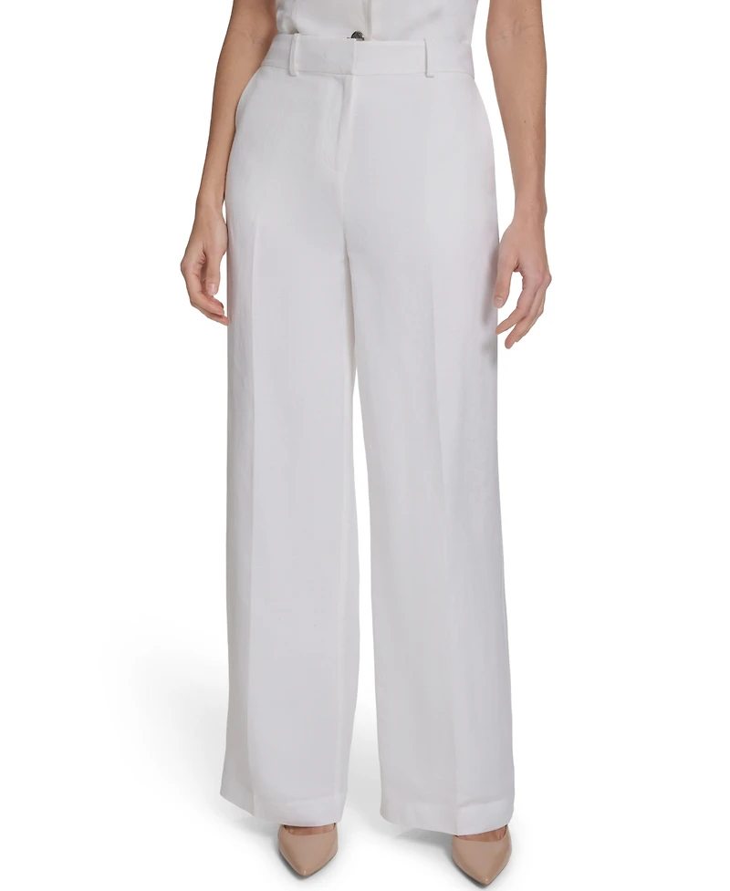 Calvin Klein Women's Wide-Leg Mid-Rise Pants