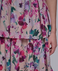 Halston Women's Square Neck Midi Dress