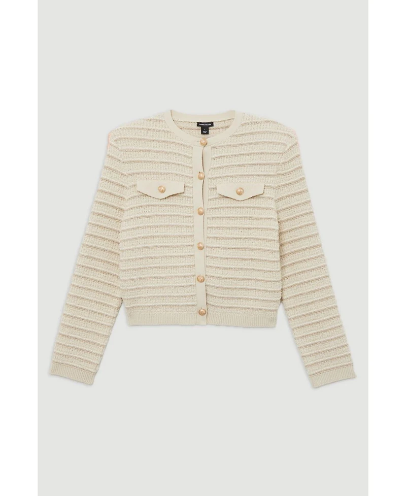 Karen Millen Women's Textured Military Trim Knit Jacket