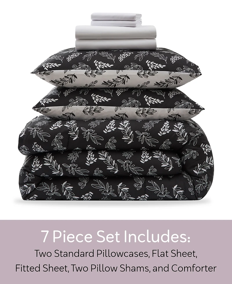 Nestl Luxury Soft Botanical Design -Pc. Comforter Set