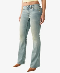 True Religion Women's Arch Logo Becca Mid-Rise Bootcut Jeans