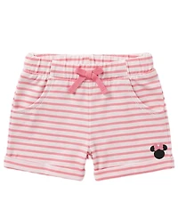 Disney Baby Girls' Short-Sleeve T-Shirt and Striped Shorts, 2-Piece Set