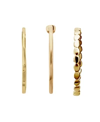 Macy's 3-Pc. Cubic Zirconia Hammered and Textured Ring Set