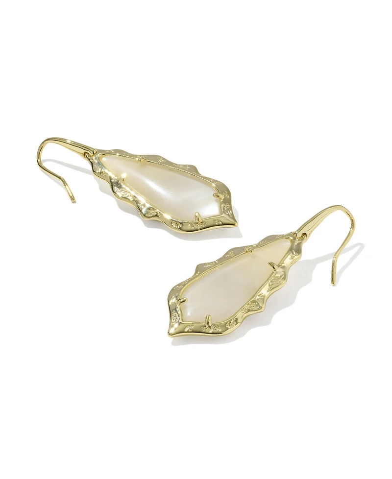 Kendra Scott Imitation Pearl and 14k Gold Over Brass Adriana Scallop Frame Drop Earrings
