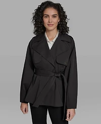 Karl Lagerfeld Paris Women's Short Flared Trench Coat