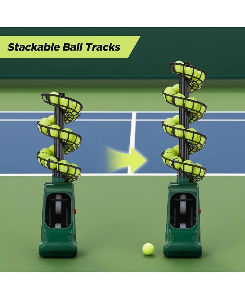 Furlihong Portable Tennis Ball Machine with 5 Adjustable Angles and 4 Serve Intervals Delivering Up to 30 Mph for All Skill Levels
