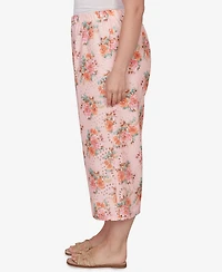 Ruby Rd. Plus Floral Eyelet Pull-On Capri Pants
