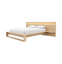 Nexera Lido Slatted Bedframe with Wide Headboard Lights and Shelves