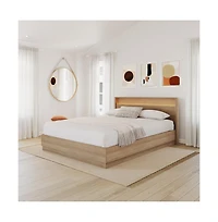 Nexera Harlow Slatted Bedframe and Headboard with Integrated Light